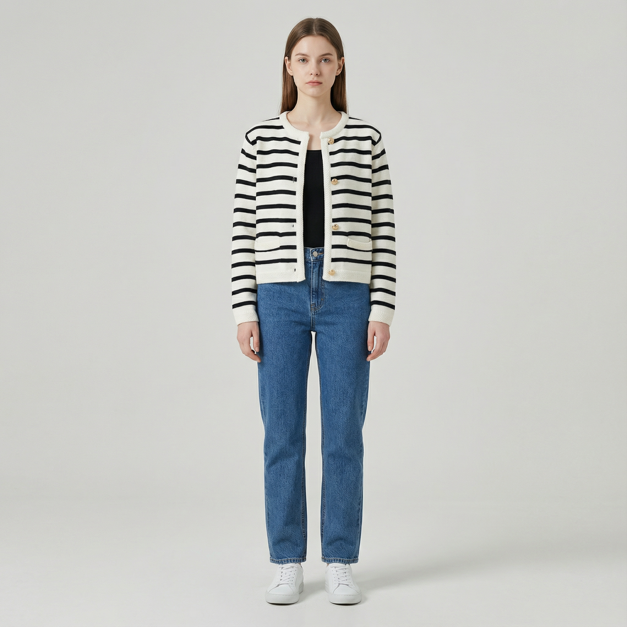 Tweed Style Knitted Cardigan for Women