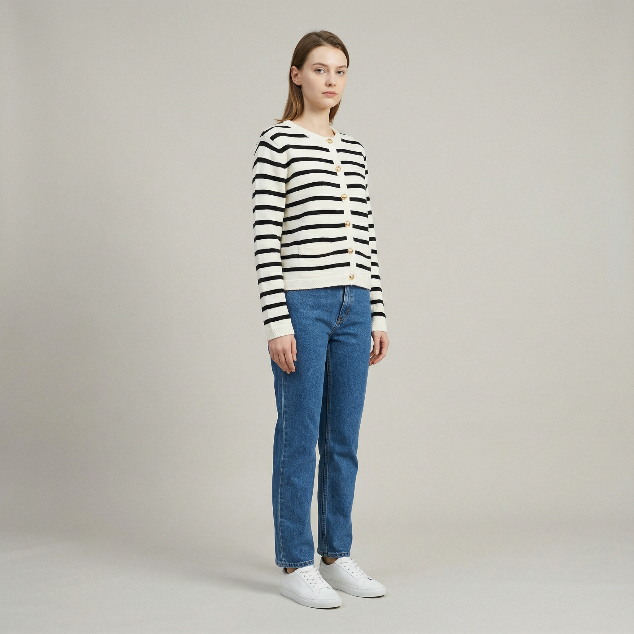 Tweed Style Knitted Cardigan for Women