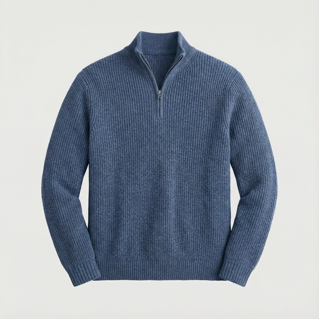 Ribbed Knit Pullover for Men